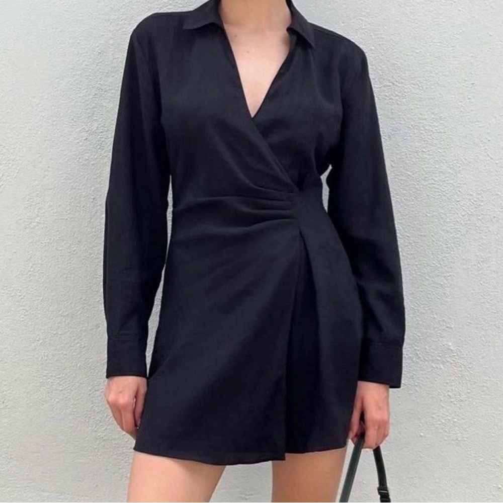 Zara Black Wrap Dress – Size Small